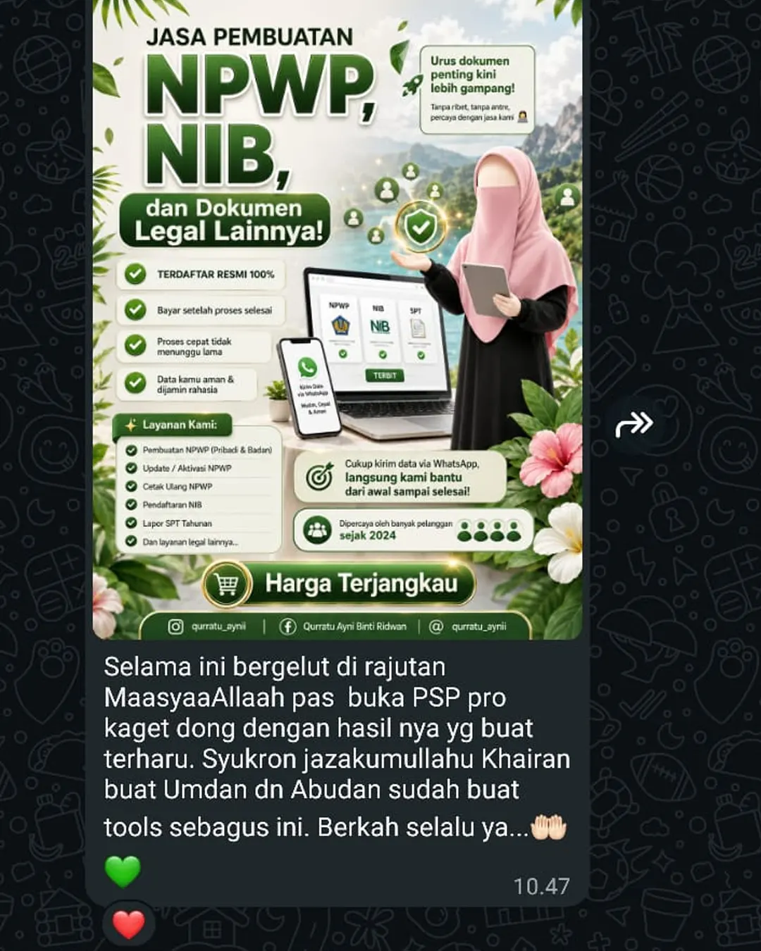 Testimoni pengguna PSP